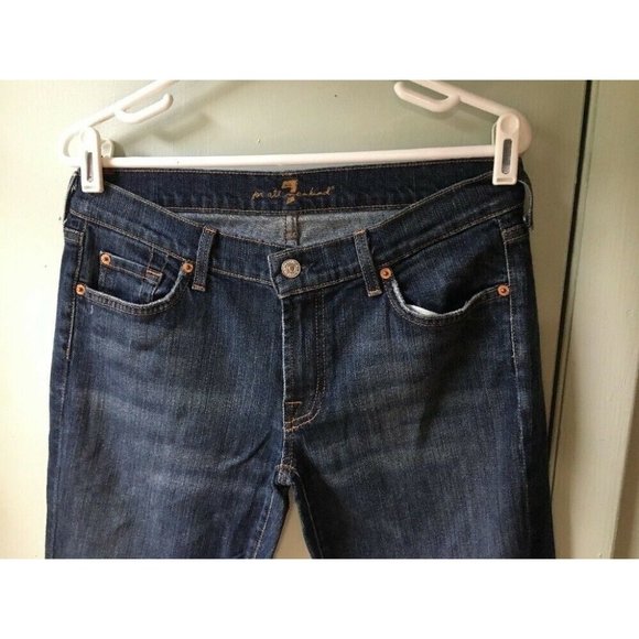 7 For all Mankind Bootcut in Nakita Blue Jeans Womens Size 31 distressed - Picture 2 of 11